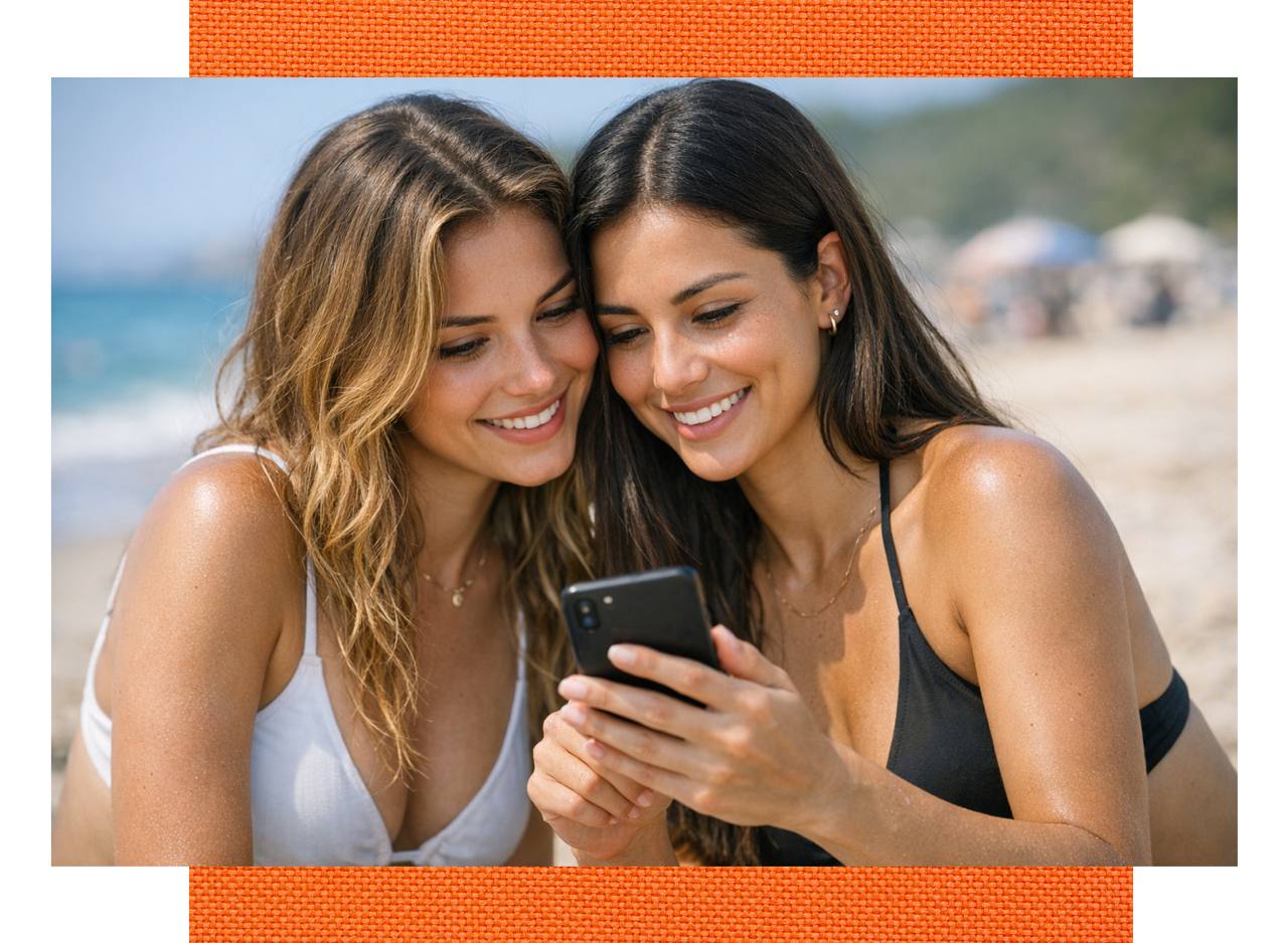 Amigas na praia
